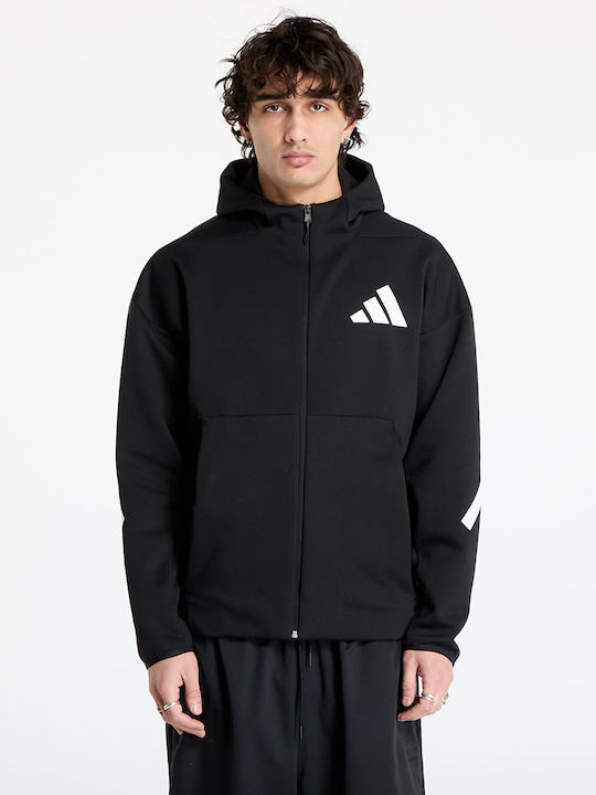 adidas Φούτερ με Κουκούλα Black/White JD5984