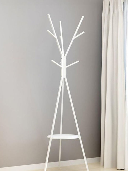 Metallic Coat Rack White 40x40x180cm