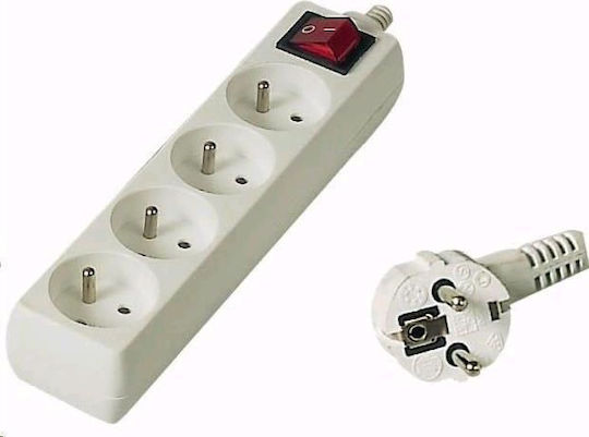 PremiumCord Πολύπριζο 4 Θέσεων με USB-A και Καλώδιο 5m