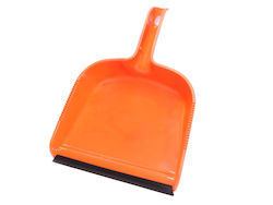 Plastic Dustpan with Rubber Band Orange