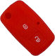 Car Key Cover Case made of with 2 Buttons for Audi / Seat / VW in Red Color