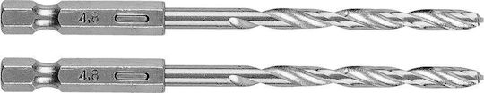 Graphite Set of 2 Drills with Hexagonal Shank for Metal