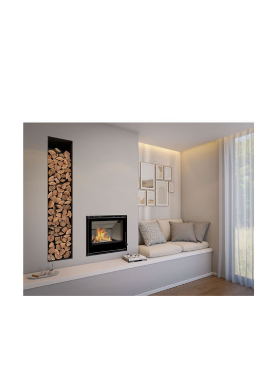C&A Chama Wood Cassette Fireplace Insert with Straight Window