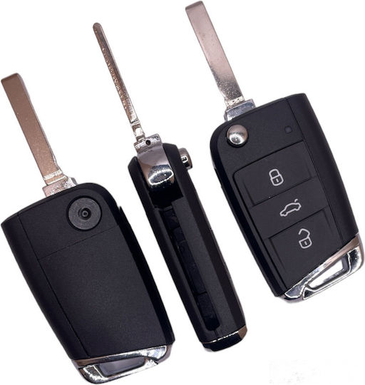 Carcasă cheie auto cu lamă cu 3 butoane pentru Audi / Scaun / VW