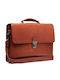 Leather Men's Briefcase Tabac Brown C40.110131