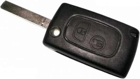 Foldable Car Key Shell with Blade with 2 Buttons for Citroen