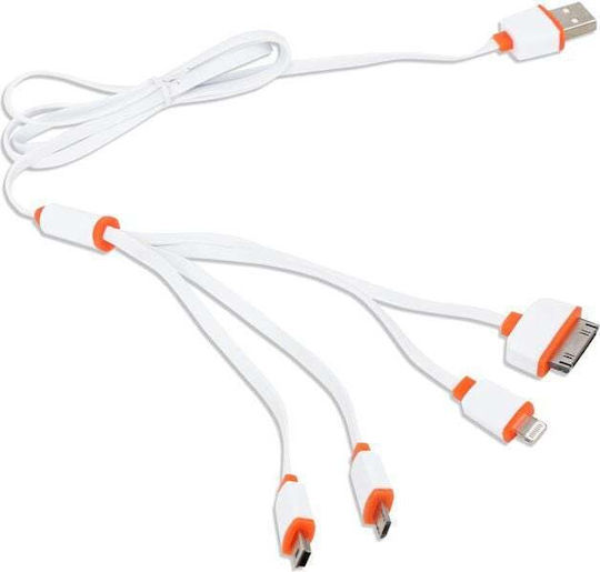 Omega Usb-a Regulär USB zu Micro-USB / Mini-USB / Blitzschlag Kabel Orange 1m