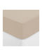 Atmosphera Double Fitted Sheet 140x190+30cm Beige