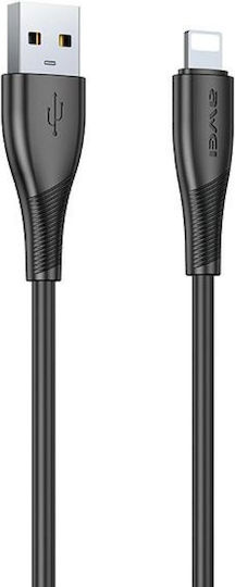 Awei USB-A to Lightning Cable Μαύρο 1m (AWEI204)