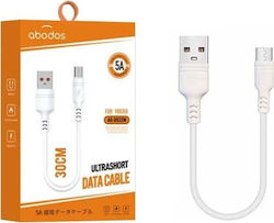 Regular USB 2.0 σε micro USB 0.3m Λευκό