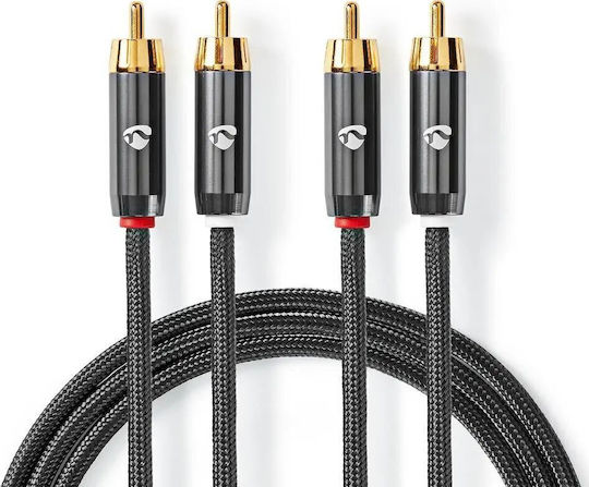 Nedis Profigold Кабел 2x RCA мъжки - 2x RCA мъжки 5м