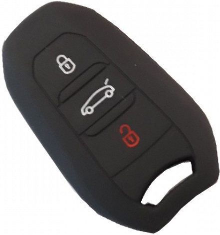 Car Key Cover Case made of with 3 Buttons for Citroen / Peugeot in Black Color