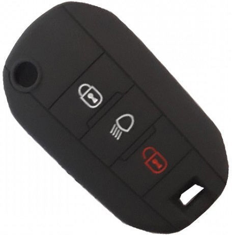 Car Key Cover Case made of with 3 Buttons for Citroen / Peugeot in Black Color