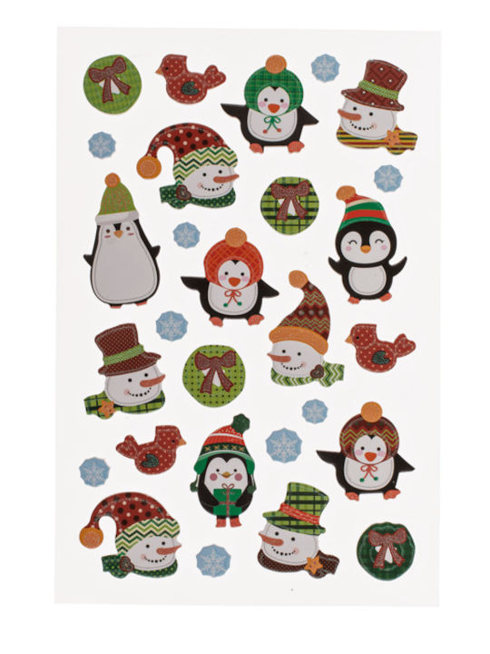Out of the Blue Christmas Stickers Penguins 14x25cm Penguins