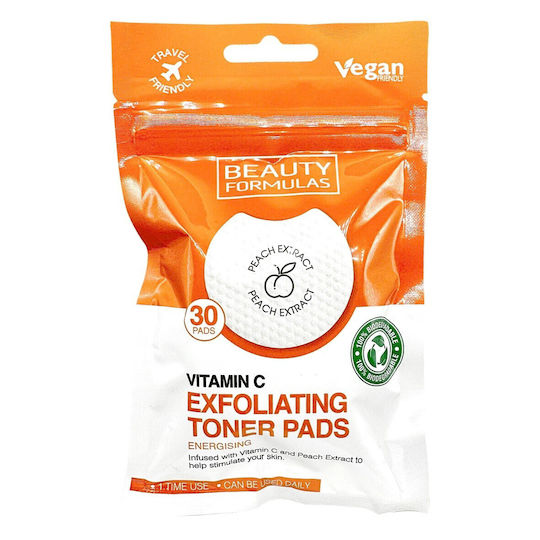 Beauty Formulas Exfoliating for Face in 30 Pads