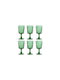 Home Esprit Set of Glasses for White and Red Wine made of Crystal in Green Color 285ml 6pcs