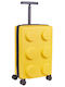 LEGO Brick Cabin Hard Bright Yellow Suitcase With 4 Wheels Height 56cm