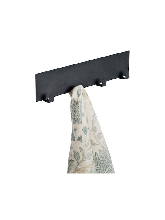 Wenko Cârlig de Baie Simplu cu șuruburi ​30x6.5cm Negru