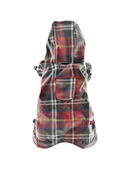 Ferribiella Favola Red Waterproof Dog Coat with Hood with 60cm Back Length