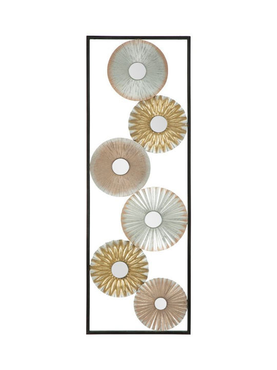 Mauro F Multicolour Wall Decor Made of Metallic 31x1.8x90cm