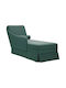 Velvet Recliner Green L145xW56xH70cm