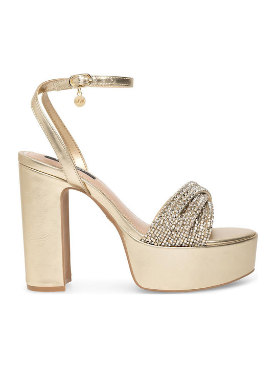 Nine West Πέδιλα Χρυσά