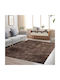 SpitiBazaar Rug Rectangular Shaggy Furry Brown
