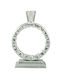 Zen Collection Κηροπήγιο Μεταλλικό σε Ασημί Χρώμα 12x17x17εκ.