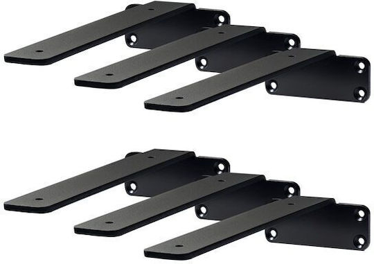 Vivatechnix Raft de colț Robust din Oțel Inoxidabil în Culoare Gri 210x100mm 6buc