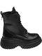 Leder Stiefeletten Damen Schwarz