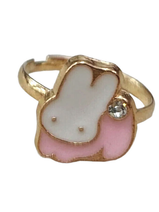 Beboulino Faux Opening Kids Ring Pink Rabbit 930-0037