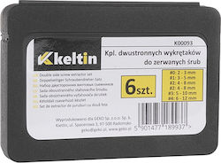 Комплект за изваждане на счупени винтове, 6 части, Keltin K00093