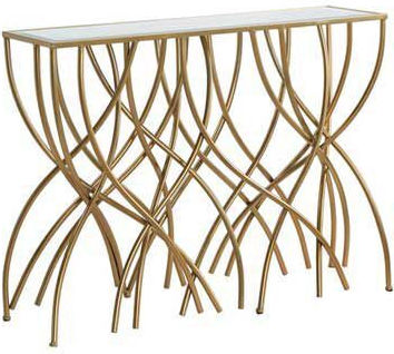 Konsolemit Spiegel Χρυσό Μέταλλο L111xB27xH80cm