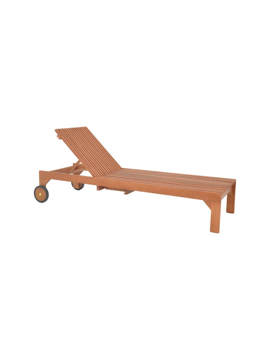 Liegestuhl Hölzernes Sunnie mit Rädern Beige 200x65x35cm.