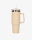 Flamingueo Handled Tumbler Θερμός Ανοξείδωτο 1.18lt Μπεζ με Καλαμάκι και Λαβή