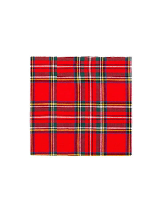 Amo La Casa Cotton Checkered Tablecloth for 8 People 140x240 Tartan Red
