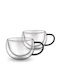 Lamart Vaso Σετ Φλιτζάνια Cappuccino Γυάλινα Μαύρο 270ml 2τμχ