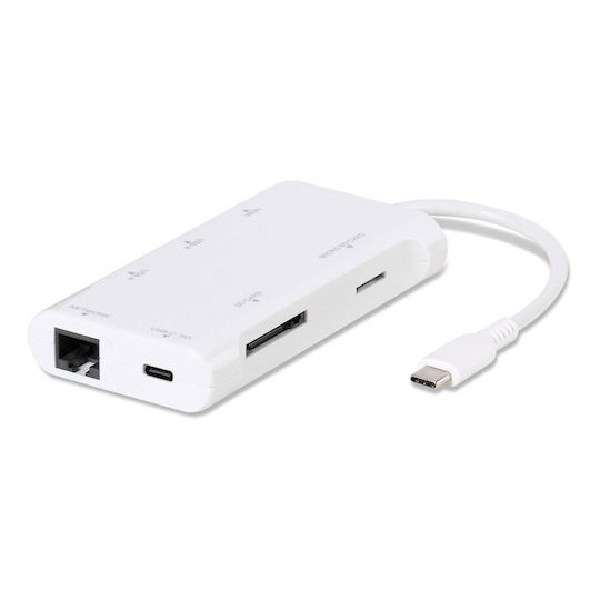 Vivanco USB-C Docking Station mit HDMI PD Ethernet Weiß (45399)