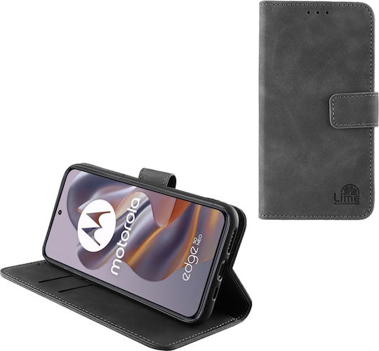 Lime Essential Magnet Book Δερματίνης Γκρι (Motorola Edge 50 Neo / Edge 60 Neo)