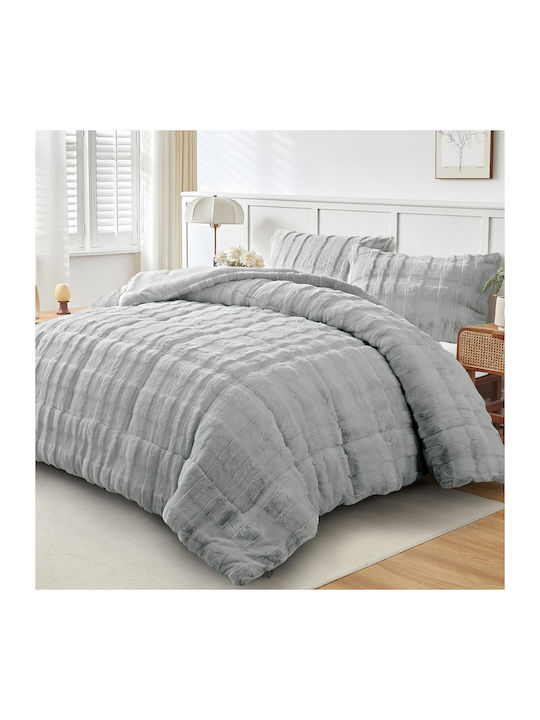 Liolios Home Duvet Cover Set Queen 240x260cm Tokyo Grey 3pcs
