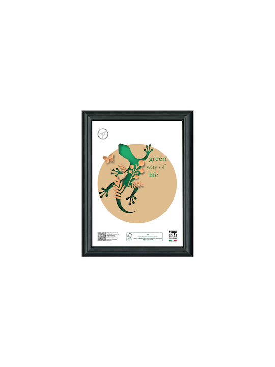 Far Wooden Wall-Mounted Photo Frame With Black Frame