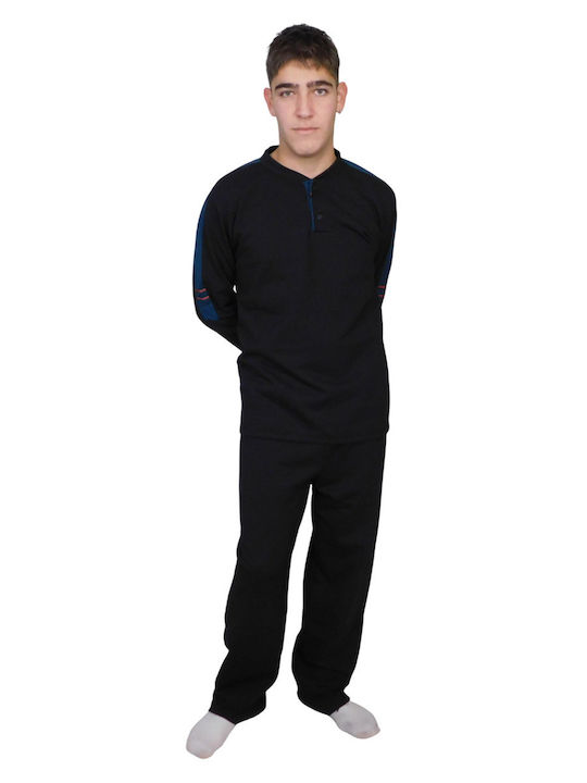 Koyote Men's Winter Pajamas Set BLACK