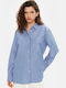 Women's Striped Long Sleeve Shirt Blue
