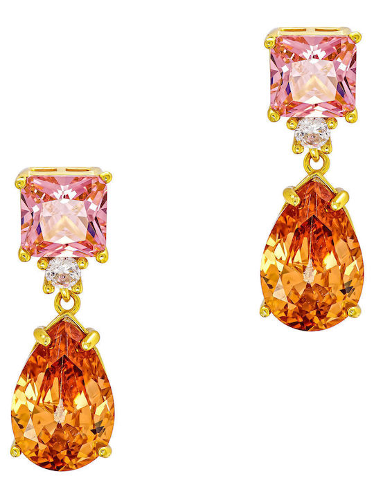 Luxenter Earrings made of Silver Gold Plated with Stones