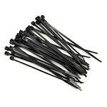 Pack of 100pcs Black Plastic Cable Ties 150x2.5mm