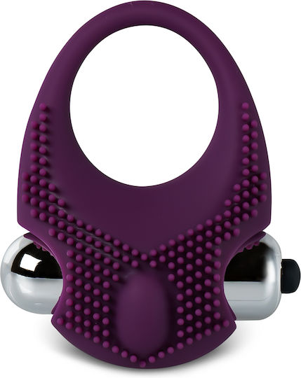 Purple Color Silicone Vibrating Cock Ring Clitoral Stimulat