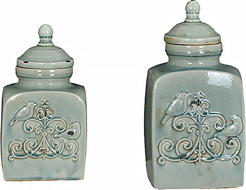 Crestview Keramische Vasen Set F17xH36cm 2Stücke
