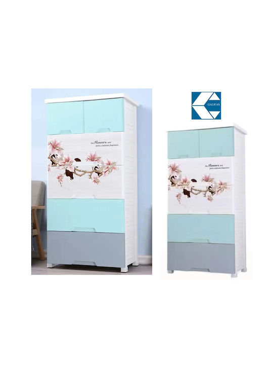 Sertar de depozitare din plastic cu 6 sertare L69xW49xH139buc
