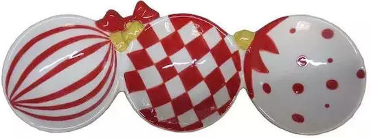 Marva Christmas Dessert Tower Stands Glass Red L11.7xW31.3xD3.3cm.