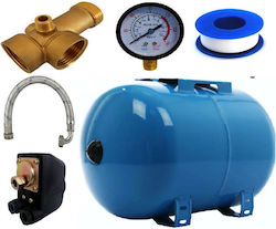 Kit Accesorii Hidrofor Vas Expansiune 50l Presostat Manometru Racord Alamă 5 Căi Furtun Conexiune